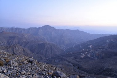 Araba yollar Jais Dağları, Jebel Jais, Ras Al Khaimah, Birleşik