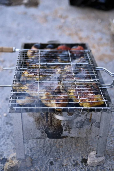洋葱和西红柿 Jais 山鸡烧烤 — 图库照片