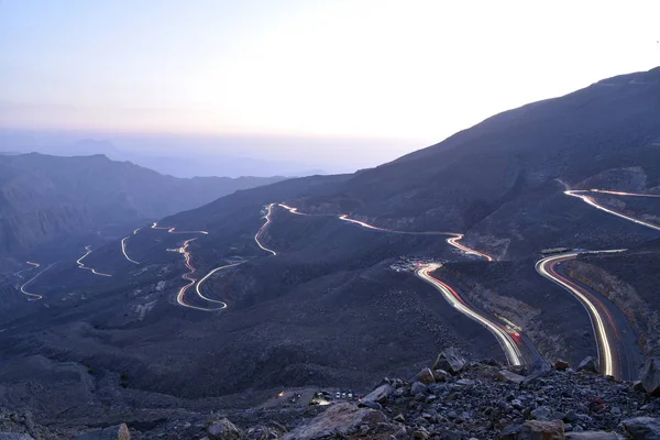 Araba yollar Jais Dağları, Jebel Jais, Ras Al Khaimah, Birleşik