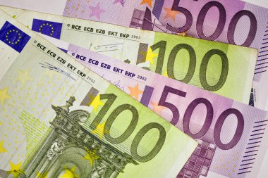 Yakın çekim Euro para birimi Not, Avrupa Birliği para birimi