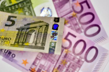 Yakın çekim Euro para birimi Not, Avrupa Birliği para birimi