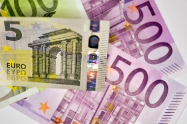 Yakın çekim Euro para birimi Not, Avrupa Birliği para birimi