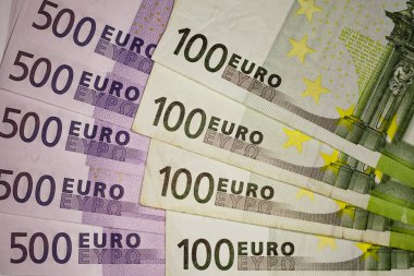 Yakın çekim Euro para birimi Not, Avrupa Birliği para birimi