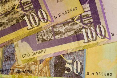 Yakın çekim Makedonya para birimi, Makedon denar banknot