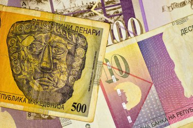 Yakın çekim Makedonya para birimi, Makedon denar banknot