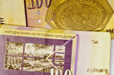 Yakın çekim Makedonya para birimi, Makedon denar banknot