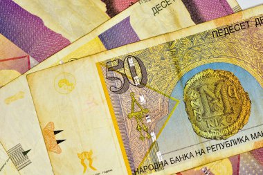 Yakın çekim Makedonya para birimi, Makedon denar banknot