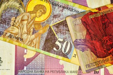 Yakın çekim Makedonya para birimi, Makedon denar banknot
