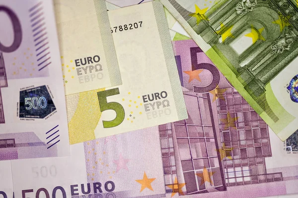 Primer plano Billete de euro, moneda de la Unión Europea —  Fotos de Stock
