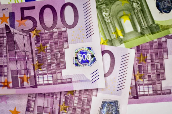 Primer plano Billete de euro, moneda de la Unión Europea —  Fotos de Stock