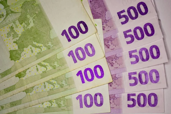 Közelkép Euro valuta Megjegyzés, Európai Unió pénznemében — Stock Fotó