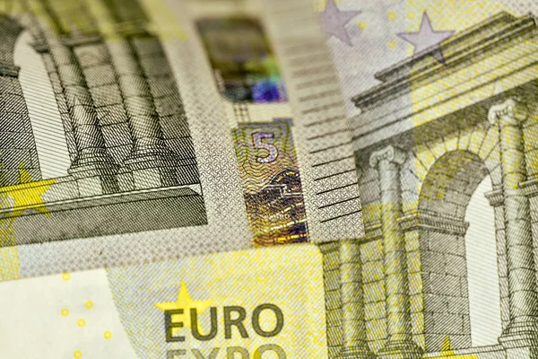 Γκρο πλαν Σημείωση νόμισμα ευρώ, νόμισμα της Ευρωπαϊκής Ένωσης — Φωτογραφία Αρχείου