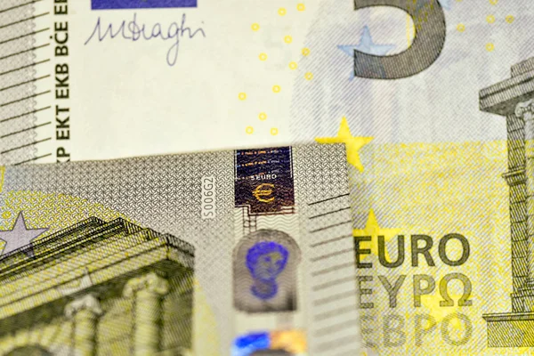 Γκρο πλαν Σημείωση νόμισμα ευρώ, νόμισμα της Ευρωπαϊκής Ένωσης — Φωτογραφία Αρχείου