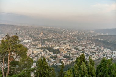 Eski Tiflis, Tiflis, Gürcistan, 17 Ekim 2019, Arial view of T