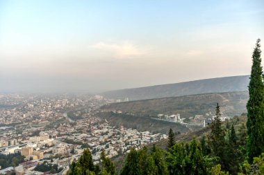 Eski Tiflis, Tiflis, Gürcistan, 17 Ekim 2019, Arial view of T