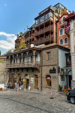 Sonbaharda eski Tiflis 'in şehir manzarası