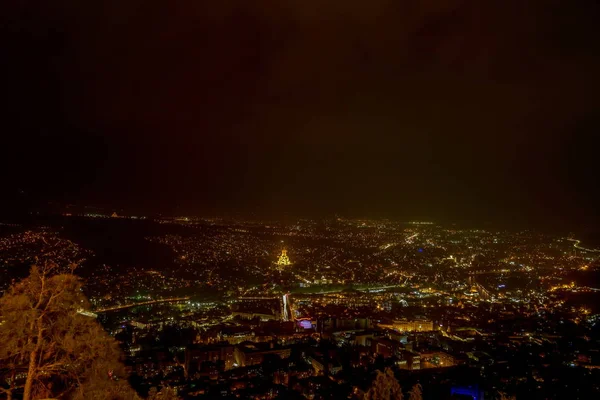 Stare Tbilisi, Tbilisi, Gruzja, 17 października 2019, Arial view of T — Zdjęcie stockowe