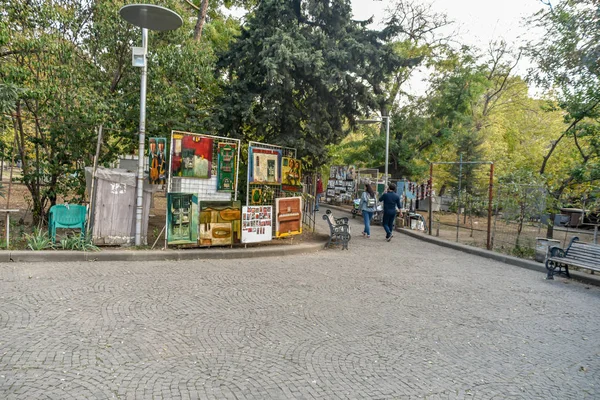 Tiflis, República de Georgia, Mercado de pulgas de Tiflis o Puente seco —  Fotos de Stock