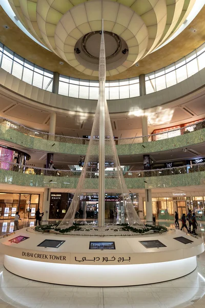 Dubai Creek tower Model at Dubai Mall, Dubai, United Arab Emirat — Stock Photo, Image