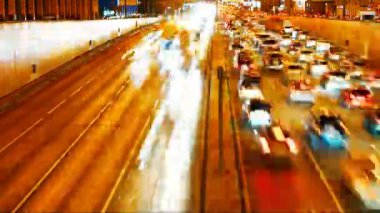 zaman atlamalı gece araba ve trafik ışıkları