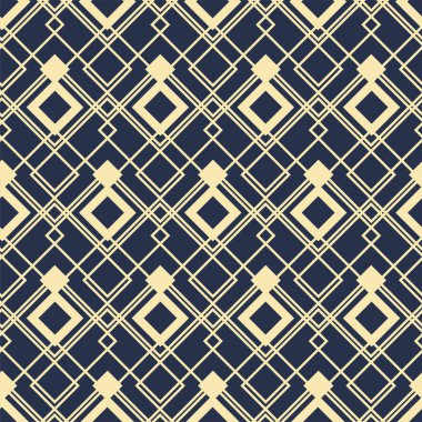 Farklı geometrik formların dekoratif, pürüzsüz desen vektörü. Tasarım kartları, davetiyeler, duvar kağıtları, ambalaj kağıtları için soyut desen. Kare, eşkenar dörtgen, üçgen, çizgi. 