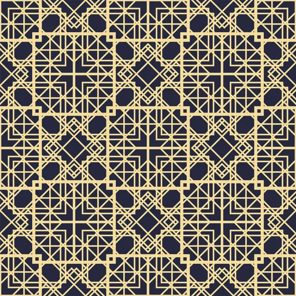 異なる幾何学的形態の装飾的なシームレスパターンベクトル デザインカード 招待状 包装紙 包装のための抽象パターン 正方形 三角形 — ストックベクタ