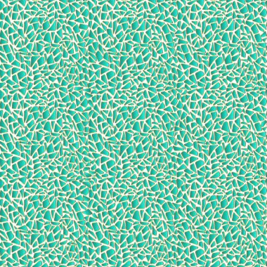 Renkli mozaiğin dekoratif el çizimi kusursuz desen vektörü. Turkuaz seramik fayanslar ve altın vuruş. Tasarım kartları, davetiyeler, duvar kağıtları, ambalaj kağıtları için soyut geometrik çizim.