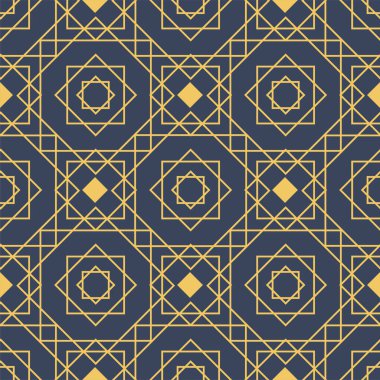 Farklı geometrik formların dekoratif, pürüzsüz desen vektörü. Tasarım kartları, davetiyeler, duvar kağıtları, ambalaj kağıtları, kumaşlar için soyut desen. Kare, eşkenar dörtgen, üçgen, çizgi. 