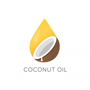 Hindistan cevizi yağı vektör logosu. Ambalaj tasarım öğesi ve simge