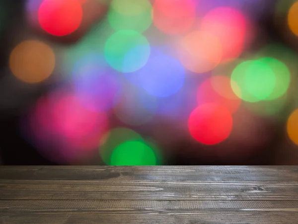 Christmas blurred background with tabletop and space for you. — Stock Photo, Image