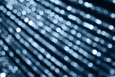 Bulanık mavi çelenk. Şehir gece lambası bulanık Bokeh, odaklanmamış arkaplan.