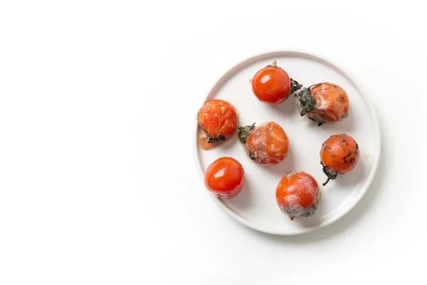 Molde Feo Tomates Almacenamiento Inadecuado Alimentos Cerca —  Fotos de Stock