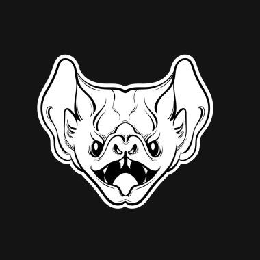 Renkli vektör desen çizim öfkeli yarasa ile