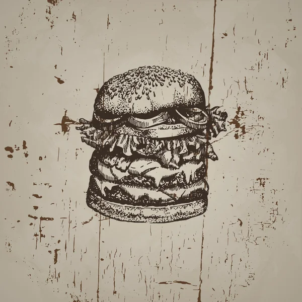 Vektorillustration des großen Burgers — Stockvektor