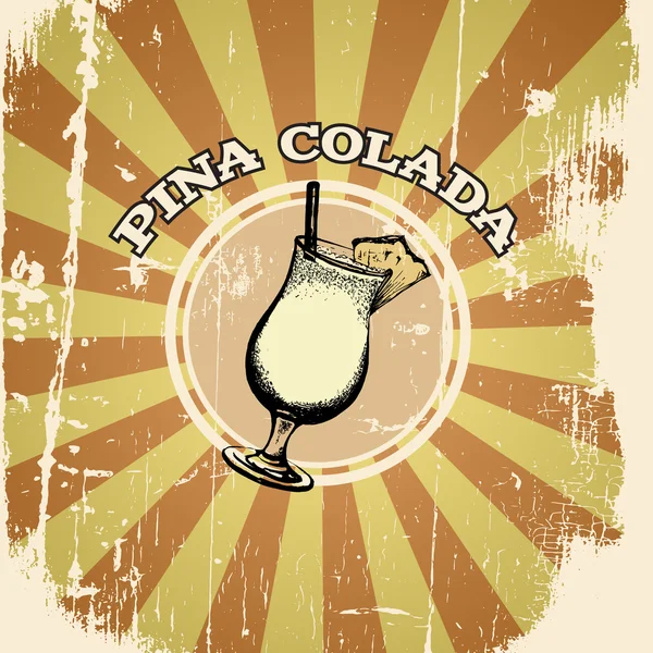 Ilustração vetorial de vidro pina colada —  Vetores de Stock