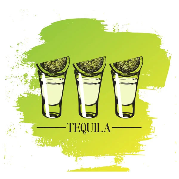 Illustration of tequila glass in hand drawn  style. — Διανυσματικό Αρχείο