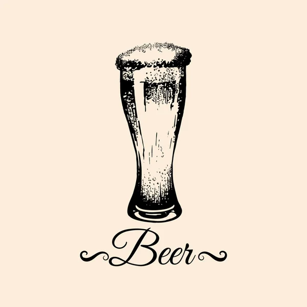 Vektorillustration av öl glas — Stock vektor