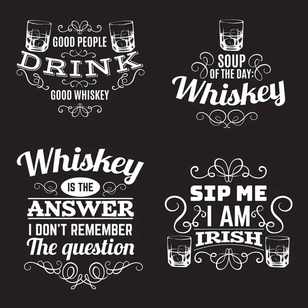 Quote typographical background about whiskey. — Stock Vector