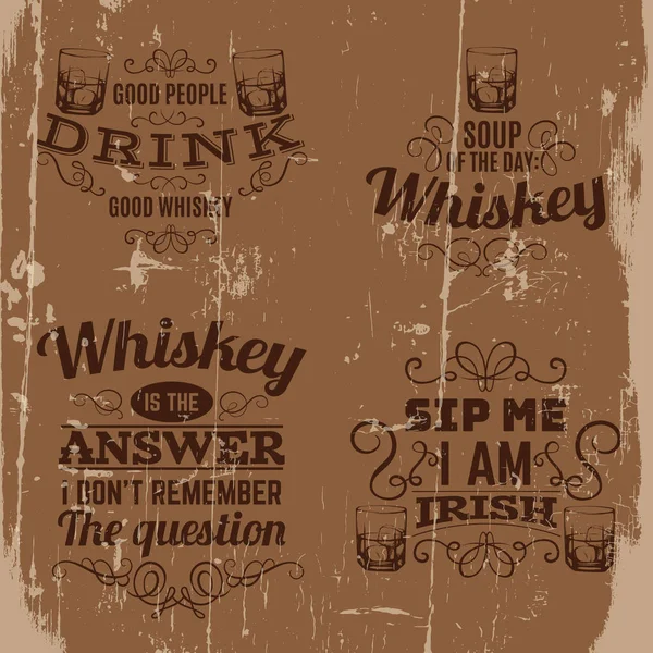 Citat typografiska bakgrund om whisky. — Stock vektor