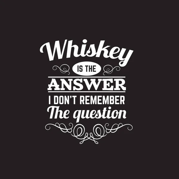 Zitat typografischer Hintergrund über Whisky. — Stockvektor