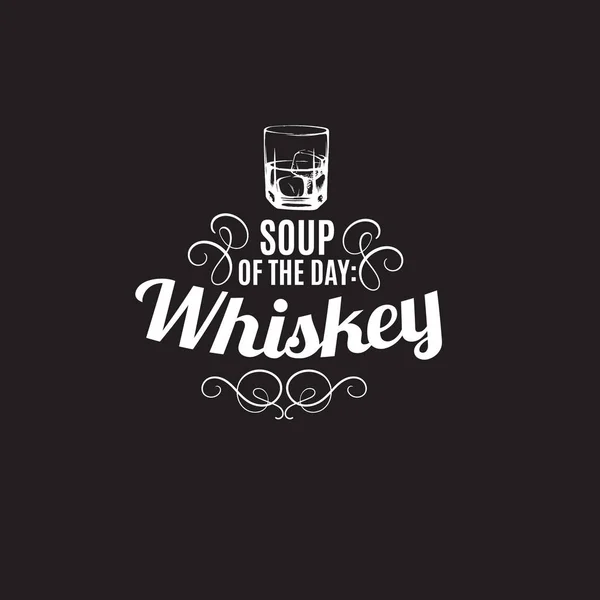 Citaat typografische achtergrondinformatie over whiskey. — Stockvector