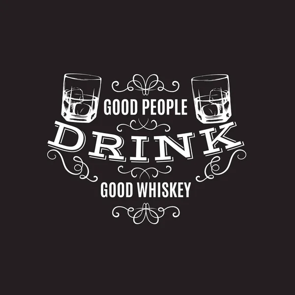 Citaat typografische achtergrondinformatie over whiskey. — Stockvector