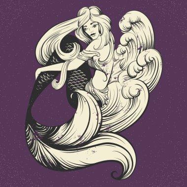 Güzel sıska deniz kızı deniz resimle