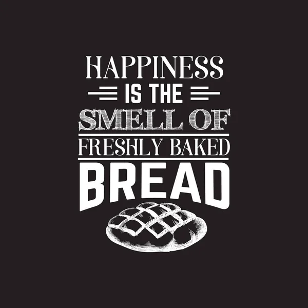 Citera typografiska bakgrund om bröd och bakning — Stock vektor