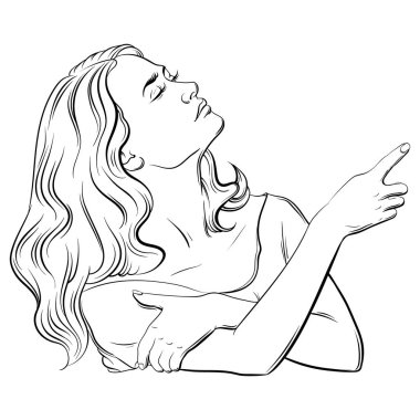 Portre ile gerçekçi illüstrasyon vektör 