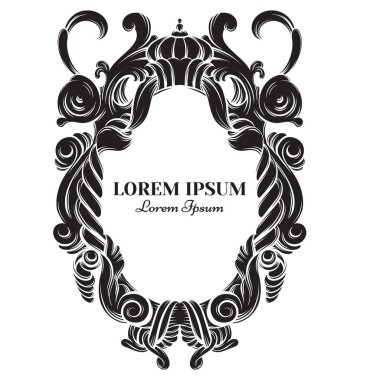 Güzel Barok çerçeve vektör çizim
