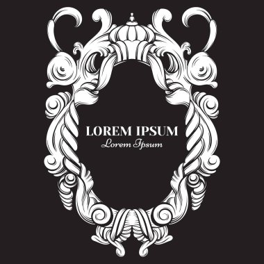 Güzel Barok çerçeve vektör çizim