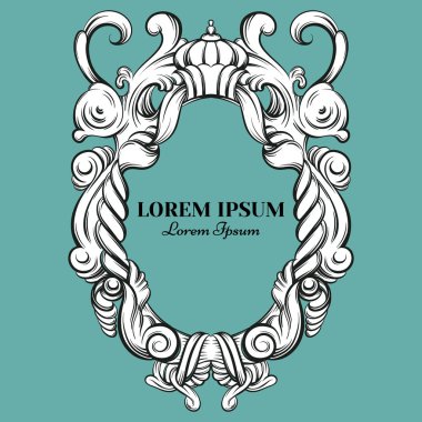 Güzel Barok çerçeve vektör çizim