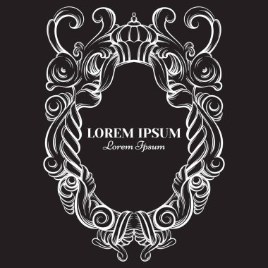 Güzel Barok çerçeve vektör çizim