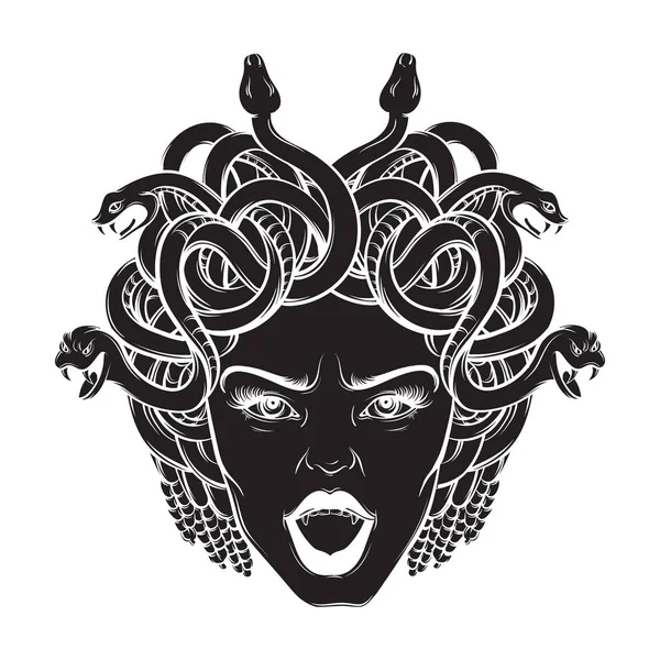 Medusa gorgon goddess, black silhouette vector - Stock Illustration  [105058943] - PIXTA